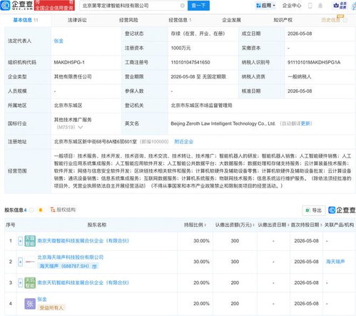 海天瑞聲等合資成立第零定律智能科技公司，聚焦機器人與信息系統(tǒng)集成新賽道